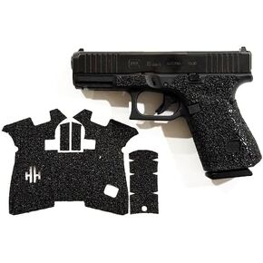 شريط قبضة مسدس Handleitgrips متوافق مع Glock 19 V - شريط قبضة مسدس من ورق الصنفرة الأسود، سهل التركيب، قطع غيار وإكسسوارات البندقية، مملوكة للمحاربين القدامى، صنع في الولايات المتحدة الأمريكية in Kuwait