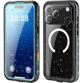 حافظة مقاومة للماء لهاتف iPhone 17 - درع غاطس IP68 مع واقي شاشة مدمج، درع عسكري مقاوم للصدمات، حماية شديدة التحمل لكامل الجسم، (أسود) in Kuwait