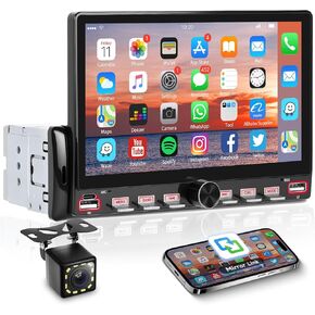 Single Din Car Radio with Bluetooth, 7'' Touch Screen Car Radio, FM Radio, Mirror Link, EQ, Share Same Video, USB/Type-C, SWC, Support U Disk, AUX, SD Card+ Camera,Color Backlight Settings in Saudi Arabia