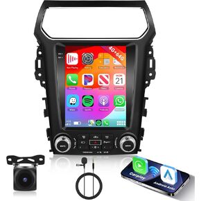 [4G+64G] ستيريو لسيارة Ford Explorer 2011-2019 مع Carplay Android Auto، راديو شاشة تعمل باللمس Hodozzy 9 بوصة مع نظام تحديد المواقع العالمي، وصلة مرآة، بلوتوث، واي فاي، DSP، راديو FM/RDS، SWC، كاميرا احتياطية in Kuwait