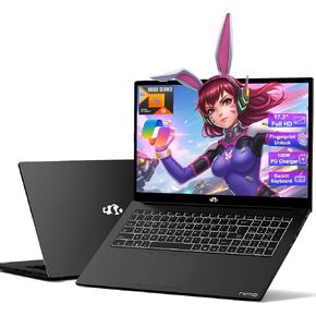 NIMO 17.3 بوصة كمبيوتر محمول للأعمال Ryzen 9 8945HS، ذاكرة وصول عشوائي 16 جيجابايت 1 تيرابايت SSD، Radeon 780M، 54W Max TDP، بطارية 75Wh، USB-C 4.0، PD 100W، لوحة مفاتيح بإضاءة خلفية، فتح بصمة الإصبع، كمبيوتر محمول FHD لمكتب الطلاب للألعاب in Kuwait