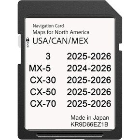 بطاقة SD للملاحة 2026 تدعم شاشة HUD لـ CX-50 2025-2026، CX-30 2025-2026،3-2025-2026، MX-5 2024-20256 USA/Canada/Mexico بطاقة خريطة GPS، التوصيل والتشغيل، سهلة التركيب in Kuwait