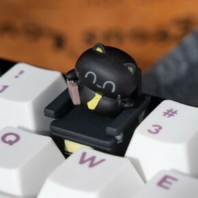 Artisan Resin Keycap - Animal Workers Series, Handmade Keycap, 1U Size Singel Key for Esc Escape MX Switch Compatible for Mechanical Keyboards (Black Cat Artisan Keycap) in Kuwait