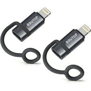 BOUTOP Apple MFi معتمد 60 وات PD شحن سريع USB-C إلى محول Lightning مع حبل مضاد للفقد - جسر نظام Apple البيئي، مخصص للشحن ومزامنة البيانات (رمادي فلكي، عبوتان) in Kuwait