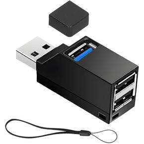 موزع USB بثلاثة منافذ مع حبل - محول نقل البيانات المحمول USB 3.0 و2.0 لأجهزة الكمبيوتر المحمولة وأجهزة الكمبيوتر المكتبية، تصميم مضغوط in Kuwait