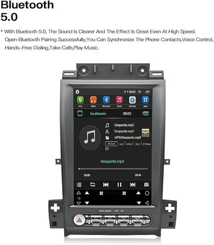 شاشة Carplay مقاس 12.8 بوصة لنظام Ford Taurus 2010-2019 Years، مستقبل راديو السيارة متعدد الوسائط ستيريو للسيارة Android Auto، 1024 * 768 PX HD (2+32 جيجابايت) in Kuwait