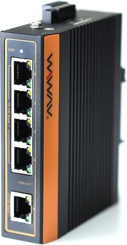 W1005-5FE-I محولات إيثرنت صناعية غير مُدارة ذات 5 منافذ بسرعة 10/100 ميجا بت في الثانية مع سكة ​​DIN/حامل على الحائط (مدرج في قائمة UL، IP40، -40~85 درجة مئوية) in Kuwait