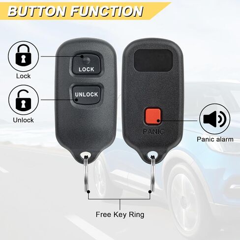 استبدال Vurkcy Key Fob لـ 2000-2006 Toyota Camry/ 03-08 Corolla Matrix/ 99-03 Sienna/ 00-03 Solara Car بدون مفتاح للتحكم عن بعد، GQ43VT14T، 3 أزرار، قطعتان in Kuwait