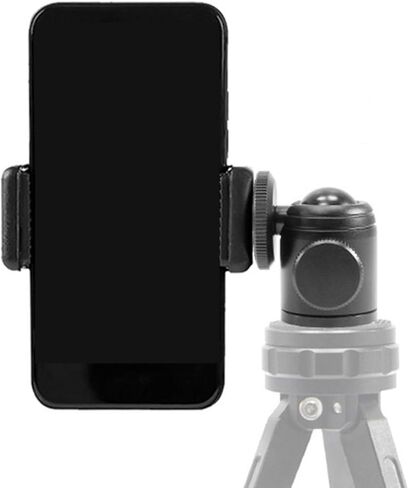 محول رأس كروي للكاميرا من NUOBESTY 1/4 3/8 حامل معدني ثلاثي القوائم يدور 360 درجة لكاميرات DSLR وتسجيل الفيديو باللون الأسود in Kuwait