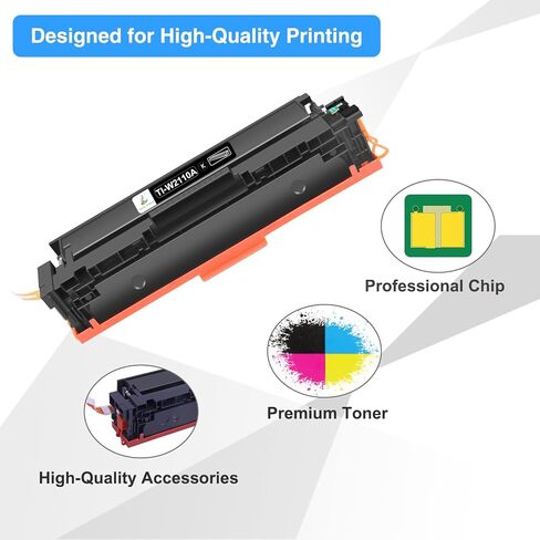خراطيش حبر 206A 5 عبوات 206X M283fdw بديلة متوافقة لطابعة HP 206A W2110A (مع رقاقة) Color LaserJet Pro MFP M283cdw M255dw M283 Pro M255 W2110X حبر عالي الإنتاجية (2*B/C/Y/M، 5 عبوات) in Kuwait
