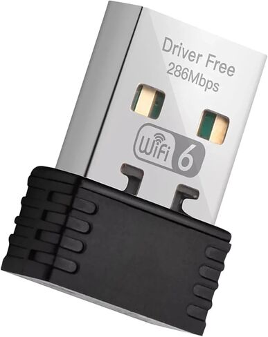 USB WiFi Adapter for Desktop PC Laptop, Mini WiFi 6 Adapter, Dual Band 2.4G, IEEE 802.11ax/286.8Mbps in Kuwait