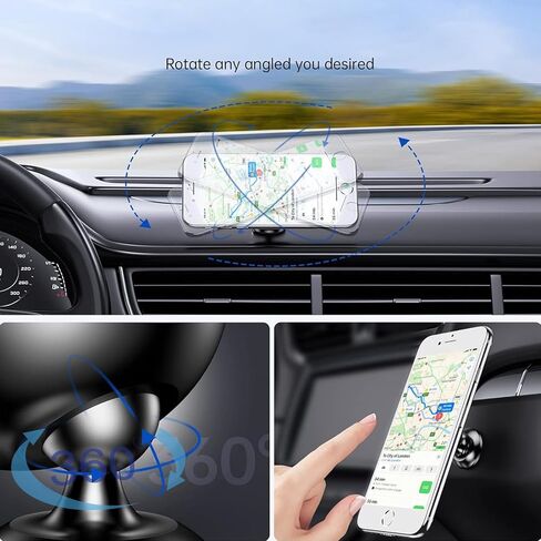 Magnetic Phone Mount & Metal Plates Set – 3Pack Magnetic Car Phone Holder + 4-Pack Strong Metal Plates for iPhone, Samsung, and More – Universal Dashboard & Air Vent Mount for Smartphones – Secure, D in Kuwait
