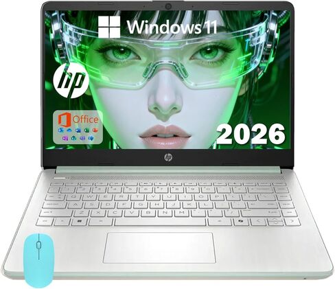 HP 14 Elite Laptop, 16GB RAM, 1.12TB Total Storage (64GB+64GB MSD+1TB Cloud), Rose Gold Pink, Office 365, Intel Multi-Core, Win11, Copilot AI, 11Hr Battery, Alpacatec Mouse in Kuwait