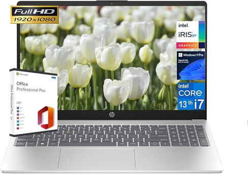 كمبيوتر محمول HP Business مقاس 15.6 بوصة - مع ترخيص Microsoft Office مدى الحياة، وشاشة FHD، وIntel Core i7-1355U (10 مراكز)، ورسومات Intel Iris Xe، وذاكرة وصول عشوائي 32 جيجابايت، و1 تيرابايت SSD، مع حامل كمبيوتر محمول in Kuwait