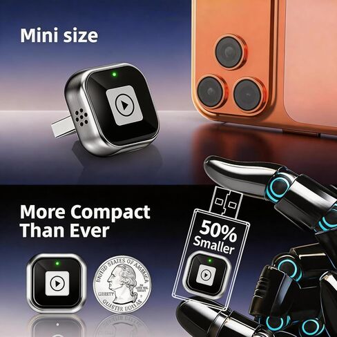 【2026 Upgraded】 Wireless CarPlay Adapter,Wired to Wireless for Apple CarPlay Android Auto,Mini USB,Type-C Extension,Plug & Play,Stable Connection,Low Latency,5GHz WiFi for Cars,iPhone,Android in Kuwait