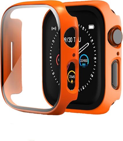 2 Pack Apple Watch Screen Protector Case for Series 6/5/4 40mm,Hard PC,HD Clear Film,Bubble Free,Anti-Scratch Compatible with Apple Watch Series 6/5/4 40mm (Black) in Kuwait