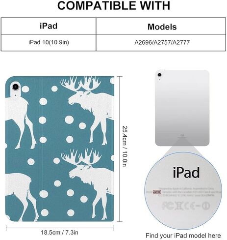 حافظة كمبيوتر لوحي بتصميم نحيف من Deer Moose وغطاء واقٍ متوافق مع iPad 10代 (10.9 بوصة) in Kuwait