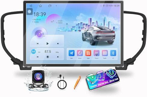 لسيارة Kia Sportage 2017-2022 CarPlay Android Auto Navigation Stereo GPS Radio Reverse Camera Display 13.1 بوصة QLED Touchscreen Headunit Tablet Media Player، إذا كان ذلك ممكنًا، ثماني النواة 4G+64G فضي in Kuwait