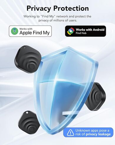 4 Pack Dual System Tracker for iOS and Android Bluetooth Tracker Smart Tags Compatible with Apple Find My (iOS) & Google's Find Hub(Android) for Keys, Luggage, Wallet, Vehicles in Kuwait
