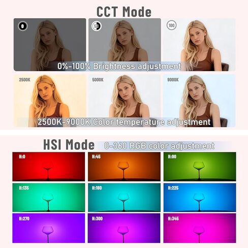 مصابيح فيديو NiceFoto RGB، إضاءة فيديو LED ملونة كاملة 360 درجة مع 3 حوامل أحذية باردة، 2500K-9000K، CRI 96+، 18 وضعًا للمشهد، ضوء كاميرا RGB مغناطيسي لتصوير مدونة الفيديو، TikTok، Live، التصوير الفوتوغرافي in Kuwait