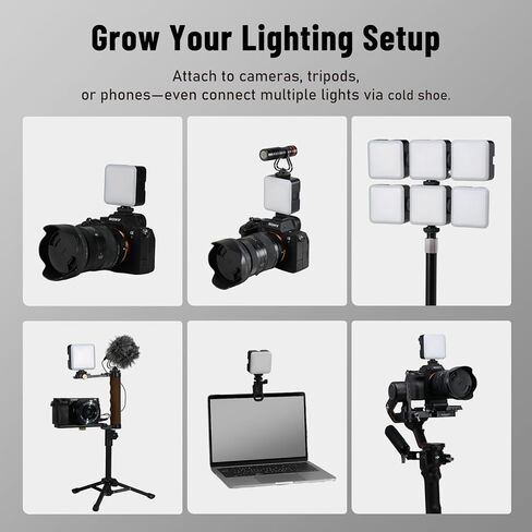 مصابيح فيديو NiceFoto RGB، إضاءة فيديو LED ملونة كاملة 360 درجة مع 3 حوامل أحذية باردة، 2500K-9000K، CRI 96+، 18 وضعًا للمشهد، ضوء كاميرا RGB مغناطيسي لتصوير مدونة الفيديو، TikTok، Live، التصوير الفوتوغرافي in Kuwait