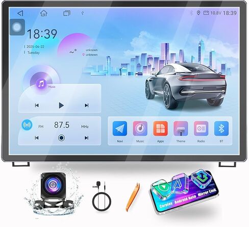 لسيارة Toyota Tundra Sequoia 2014-2021 Octa Core 4G+64G CarPlay Android Auto Navigation Stereo GPS Radio Reverse Camera Display 13.1 بوصة QLED Touchscreen Headunit Tablet Pad Media Player أسود in Kuwait