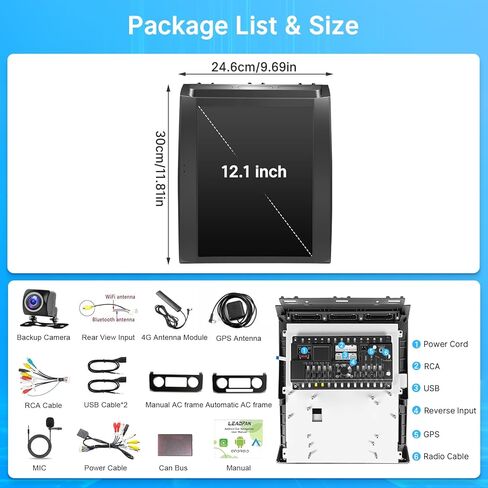 Leadfan 8 Core 4+64G راديو السيارة ستيريو لفورد F150 2015 2016 2017 2018 2019 2020، 12.1 بوصة شاشة تعمل باللمس نظام تحديد المواقع والملاحة رئيس وحدة مع Wireless Carplay Android Auto WiFi Bluetooth FM SWC + كاميرا احتياطية in Kuwait