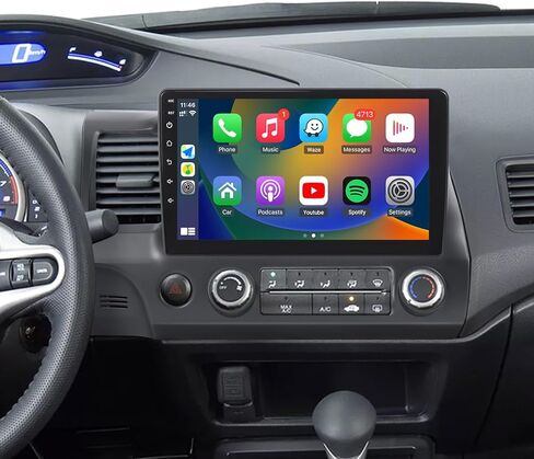 Leadfan Linux Car Stereo for Honda Civic 2006 2007 2008 2009 2010 2011 Fast Boot Radio Replacement with Wireless Carplay Android Auto 10.1'' Touchscreen Bluetooth Backup Camera SWC in Kuwait