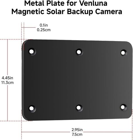 Metal Plate for Wireless Magnetic Backup Camera, Mounting Plate for RV Trailer Truck Boat, Anti-Rust & Anti-Fading Iron Base for Fiberglass Aluminum Plastic, Weatherproof, for asin B0G2S5RTGD in Kuwait