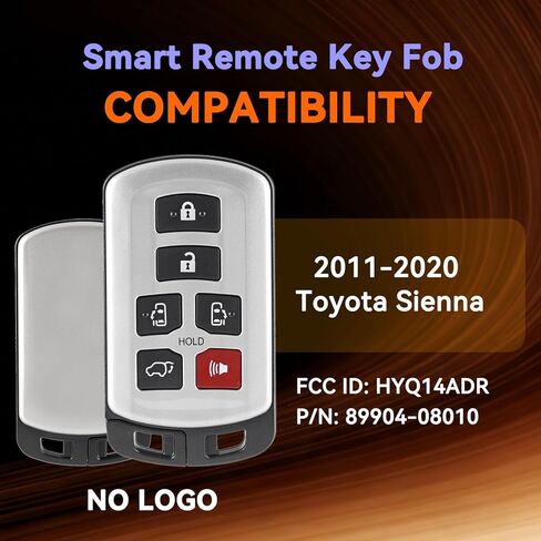 Smart Remote Key Fob Replacement DIY Kit for Toyota Sienna 2011 2012 2013 2014 2015 2016 2017 2018 2019 2020 Keyless Entry Remote HYQ14ADR 89904-08010 Easy Replace At Home in Kuwait