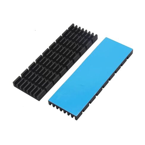 75x25x5 مللي متر مبادل حراري من الألومنيوم بالوعة الحرارة التبريد المبرد للإلكترونية IC رقاقة RAM LED تبديد مع الشريط الحراري 10 قطعة in Kuwait