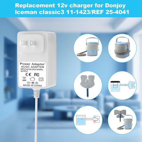سلك طاقة 12 فولت لـ DonJoy Iceman Classic 3 11-1423 نظام العلاج البارد REF 25-4041 كابل شاحن محول الطاقة in Kuwait