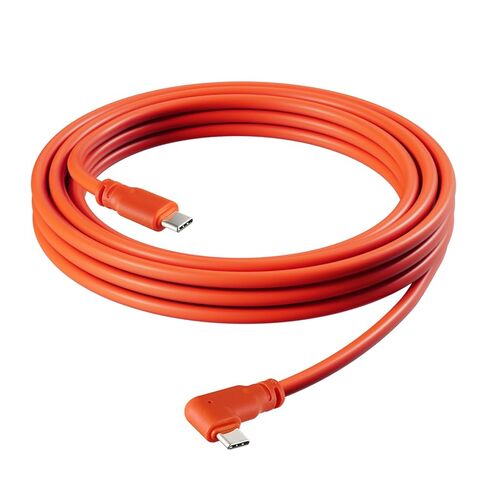 Tonton USB-C to USB-C Camera Tethering Cable 16.4FT, 90° Right Angle, 5Gbps Fast Data Transfer, Orange with Lock Clamp, Compatible with Canon EOS R5 R6 R7 R10 G7X Mark III, Sony A7 IV A7III A7C II in Kuwait