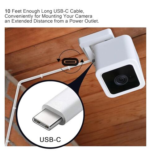 2-Pack Wall Charger with USB-C Charging Cable for WYZE Duo Cam Pan, Cam Pan v4 Camera - 10FT in Kuwait