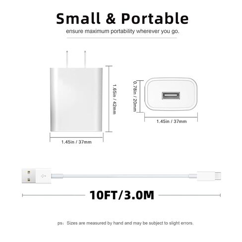 2-Pack Wall Charger with USB-C Charging Cable for WYZE Duo Cam Pan, Cam Pan v4 Camera - 10FT in Kuwait
