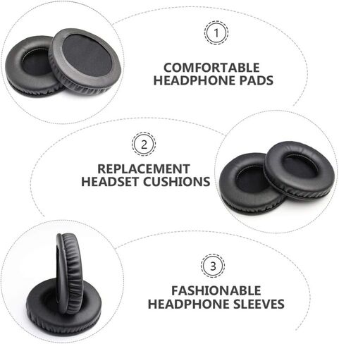 Uonlytech Headphone Ear Cushions Round Headset Ear Pads Earmuffs Replacement for Headset Headphone 80mm Black in Kuwait