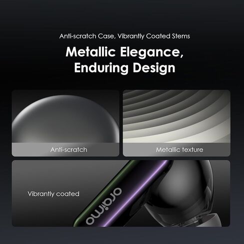 Oraimo SpaceBuds ANC Wireless Earbuds, 50dB Noise Cancelling Bluetooth Earbuds, 4-Mic Clear Calls in Ear Headphones, Heavy Bass, Personalized Light Effects, Slide Design, App Control, 40H Play in Kuwait