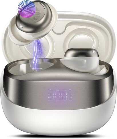 Sleep Earbuds Bluetooth 5.4 in Ear Light-Weight Headphones, Mini Sleep Headphones Small Design for Side Sleepers, 47H Playtime with Charging Case, Clear Calls Earphones, IvoryWhite in Kuwait