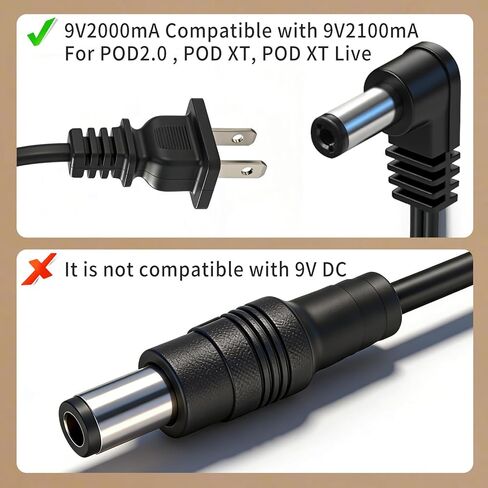 مصدر طاقة بتأثير الجيتار AC 9V، محول تيار متردد لتقليل الضوضاء متوافق مع الخط 6 POD XT Live، دواسات Digitech RP GNX متعددة التأثيرات (9V2000mA/2100mA، وليس لـ 9V DC) in Kuwait