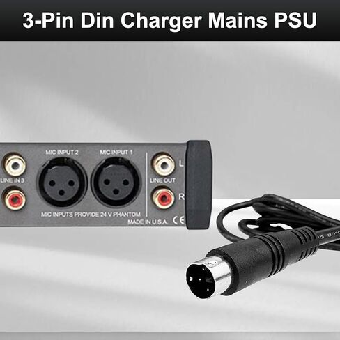 محول طاقة تيار متردد 18.5 فولت صغير 3 دبوس Din (موصل قياسي) لخلاط Behringer Xenyx FX-18B-MP3، متوافق مع خلاط Behringer Xenyx (502,802,1002) PSV3UL، MXVL3، MX602A، Q502USB، Q1002USB in Kuwait