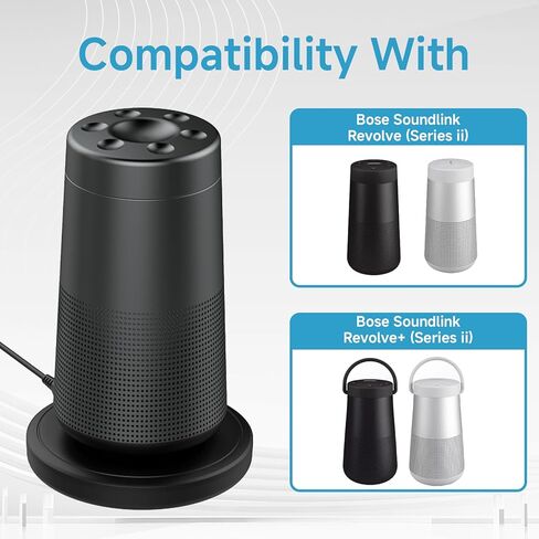 Charging Dock and Stand Replacement for Bose Soundlink Revolve, Charger Cradle for Bose Soundlink Revolve+ (Series II), Revolve Plus/Plus 2 Speaker (Plug& Micro Cable Include, Black) in Kuwait