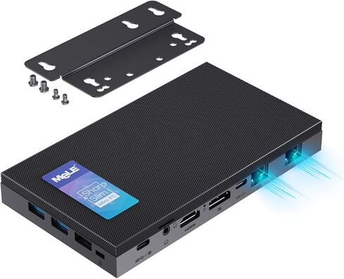 MeLE Quieter DL Ultrathin Fanless N150 Mini PC Dual 2.5G LAN 16GB LPDDR4x 512GB SSD Micro PC HDMI 4K USB-C DP1.4 Triple Display 2.4/5GHz WiFi BT5.1 Small Desktop Computer on Soft Router, NAS, IoT in Kuwait