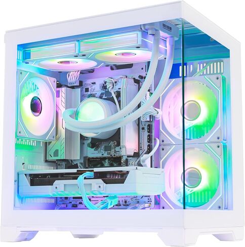 Gaming PC | AMD Ryzen 7 7800X3D & RTX 5060 8GB | 16GB DDR5 RAM | 1TB SSD | PSU 650W | WiFi & BT | 240mm Liquid Cooler & 7 RGB Fans| Windows 11 | Black Desktop Computer in Saudi Arabia