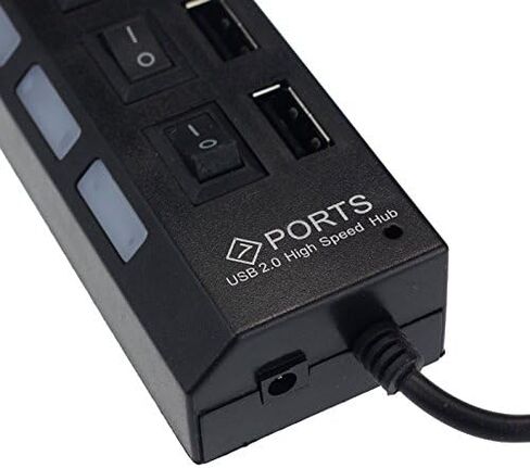 موزع USB متعدد 7 منافذ، محور تمديد USB 2.0 عالي السرعة، محور USB، كابل تمديد USB، تشغيل/إيقاف، توسيع موزع المحور لمشغلات MP3 ومكبرات صوت محرك الأقراص الصلبة والكاميرات الرقمية in Kuwait