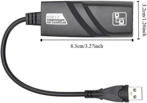 محول USB 3.0 إلى جيجابت إيثرنت - محول LAN RJ45 بسرعة 1000 ميجا بت في الثانية لنظام التشغيل Windows، محول الشبكة المحمولة التوصيل والتشغيل in Kuwait