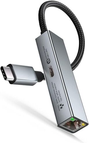 محول USB-C إلى إيثرنت من الألومنيوم - واجهة شبكة عالية الأداء بسرعة 100 ميجا بت في الثانية لأجهزة الكمبيوتر المحمولة من النوع C - من النوع C إلى PD إلى RJ45 in Kuwait
