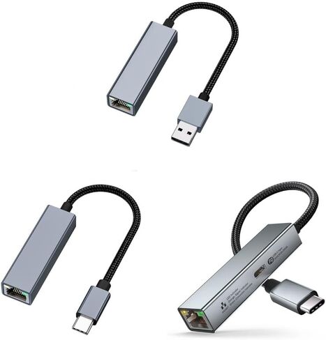 محول USB-C إلى إيثرنت من الألومنيوم - واجهة شبكة عالية الأداء بسرعة 100 ميجا بت في الثانية لأجهزة الكمبيوتر المحمولة من النوع C - من النوع C إلى PD إلى RJ45 in Kuwait