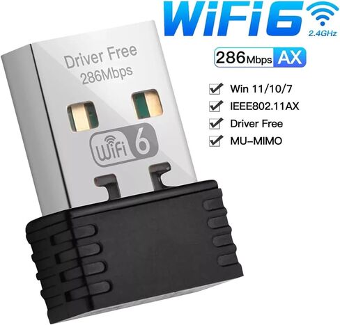 286.8Mbps 2.4Ghz Band Wireless Network Adapter WiFi Dongle for Desktop Laptop US in Kuwait