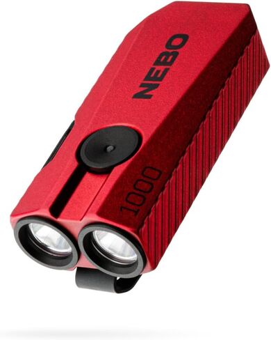 مصباح الجيب NEBO 1K EDC | 1000 لومن، مصباح يدوي LED مدمج قابل لإعادة الشحن USB-C، 5 أوضاع إضاءة، مصباح للجيب والقبعة، حلقة مفاتيح، مقاوم للماء - أسمر ضارب للصفرة in Kuwait