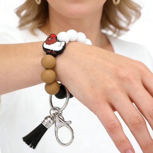 Chicken Keychain Wristlet Chicken Lovers Mom Chicken Lady Gifts Chicken Birthday Gifts for Women Girls in Saudi Arabia
